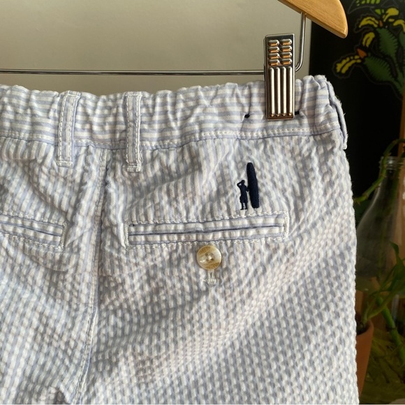 Johnnie-O Blue White Stripe Seersucker Surfsucker Shorts 6 - Picture 8 of 12